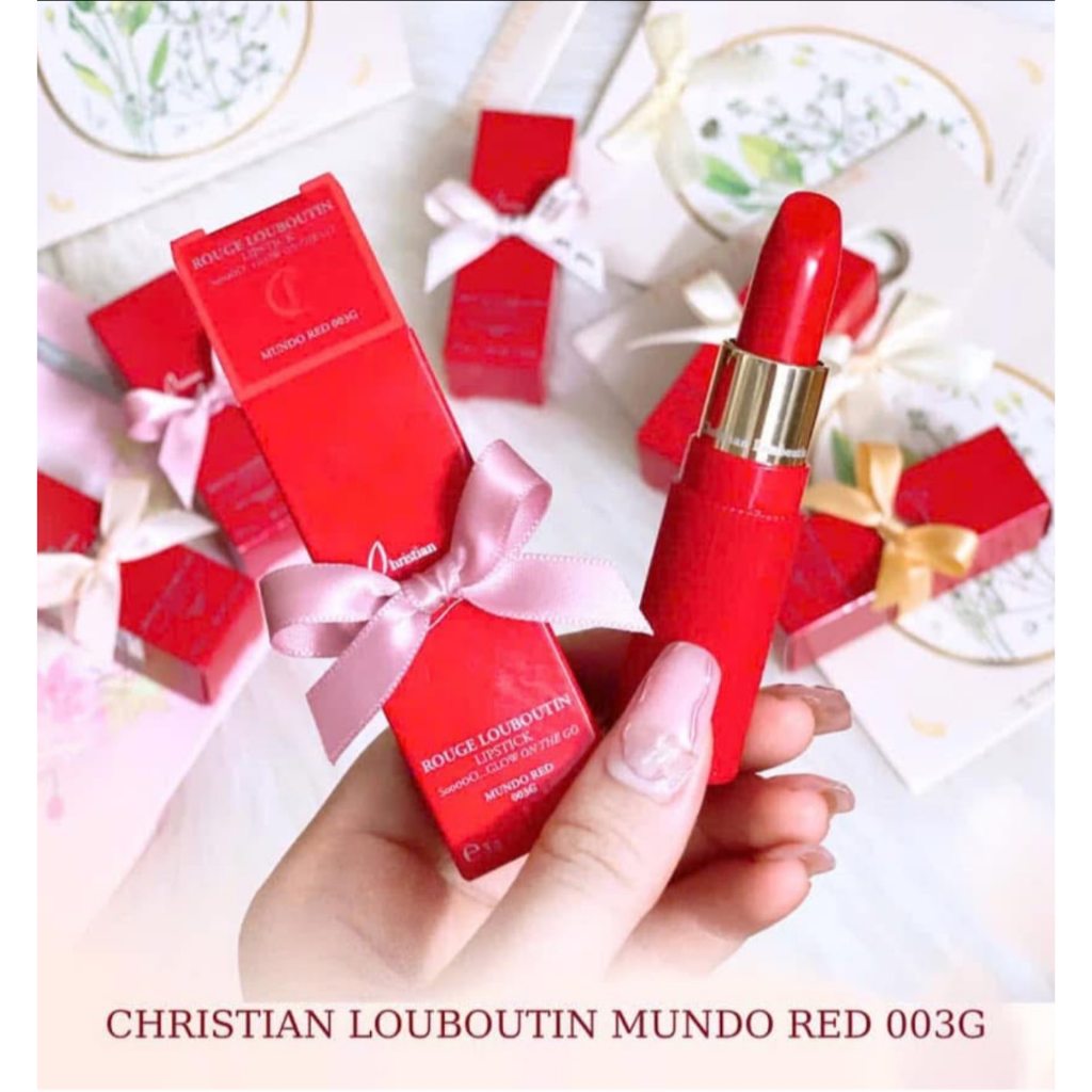 Son Louboutin lipstick So Glow On The Go - Louboutin 003G - Mundo Red - màu đỏ hồng