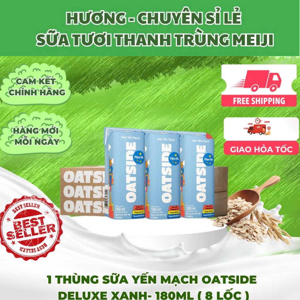 Thùng 180ml- Sữa Yến Mạch Oatside Xanh 180ml (thùng)