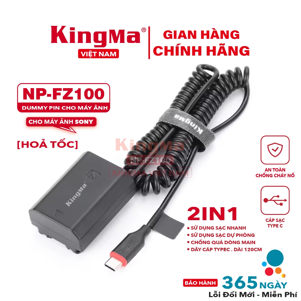 [ Hoả Tốc ] Dummy Pin NP-FZ100 Chính Hãng KINGMA. For Sony NP-FZ100 ( Bảo Hành 12 Tháng)