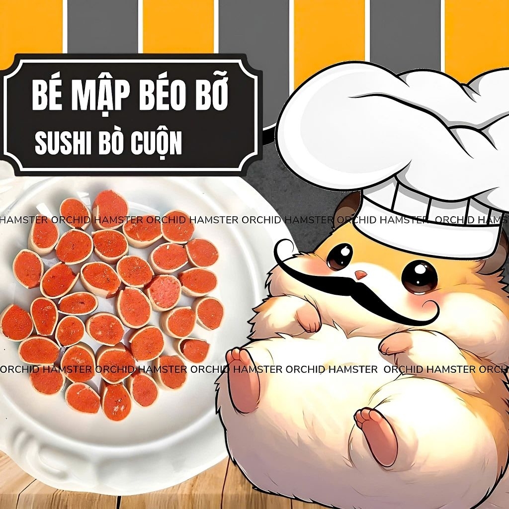 Sushi Bò Cuộn Thức Ăn Hamster/Sóc/Bọ/Nhím Và Thú Nhỏ Bổ Sung Đạm - Protein Cần Thiết