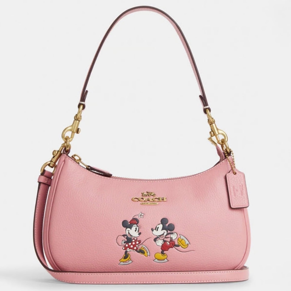 Túi Coach CM858 Disney X Coach Teri Shoulder Bag w Ice Skate Motif Blush Multi