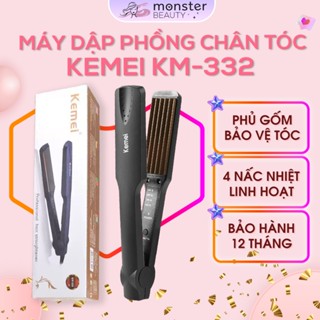   VỪA MỞ BÁN  Máy Dập Phồng KEMEI 4 Nâc Chỉnh Nhiệt Độ Dập Xù Bấm Phồng Chân Tóc - BH 12 Tháng 