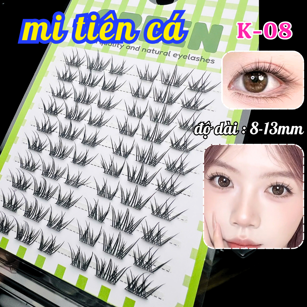 Mi Giả Tiên Cá 10 Hàng K08 Độ Dài 8-13mm GREEN Thủy Mi