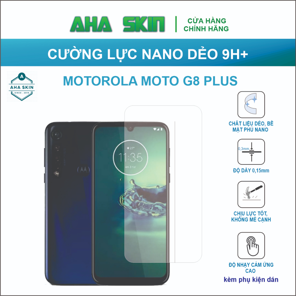 Cường lực Motorola Moto G8 Plus, Cường lực dẻo 9h+