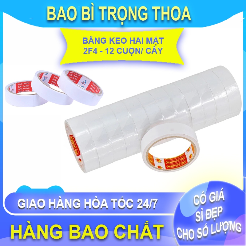 Băng keo 2 mặt 2F4 (Cây 12 Cuộn)