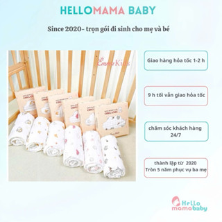  Khăn tắm  cho bé   Muslin EMMA KIDS 6 lớp cao cấp mềm mại dành cho da bé -dùng để quấn tắm  làm gối  làm chăn cho bé 