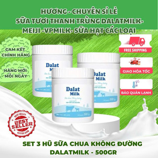  Set 3 Hộp- Sữa chua ăn không đường Dalatmilk 500gr -3 hộp 