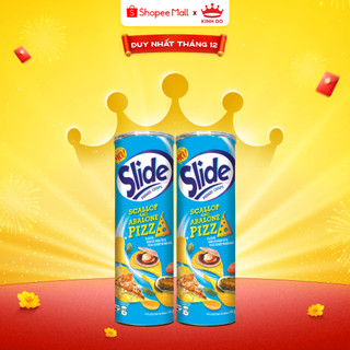   VC 15%  Bánh Lát Snack Khoai Tây Slide Vị Sò Điệp Combo 2 Lon X 145G 