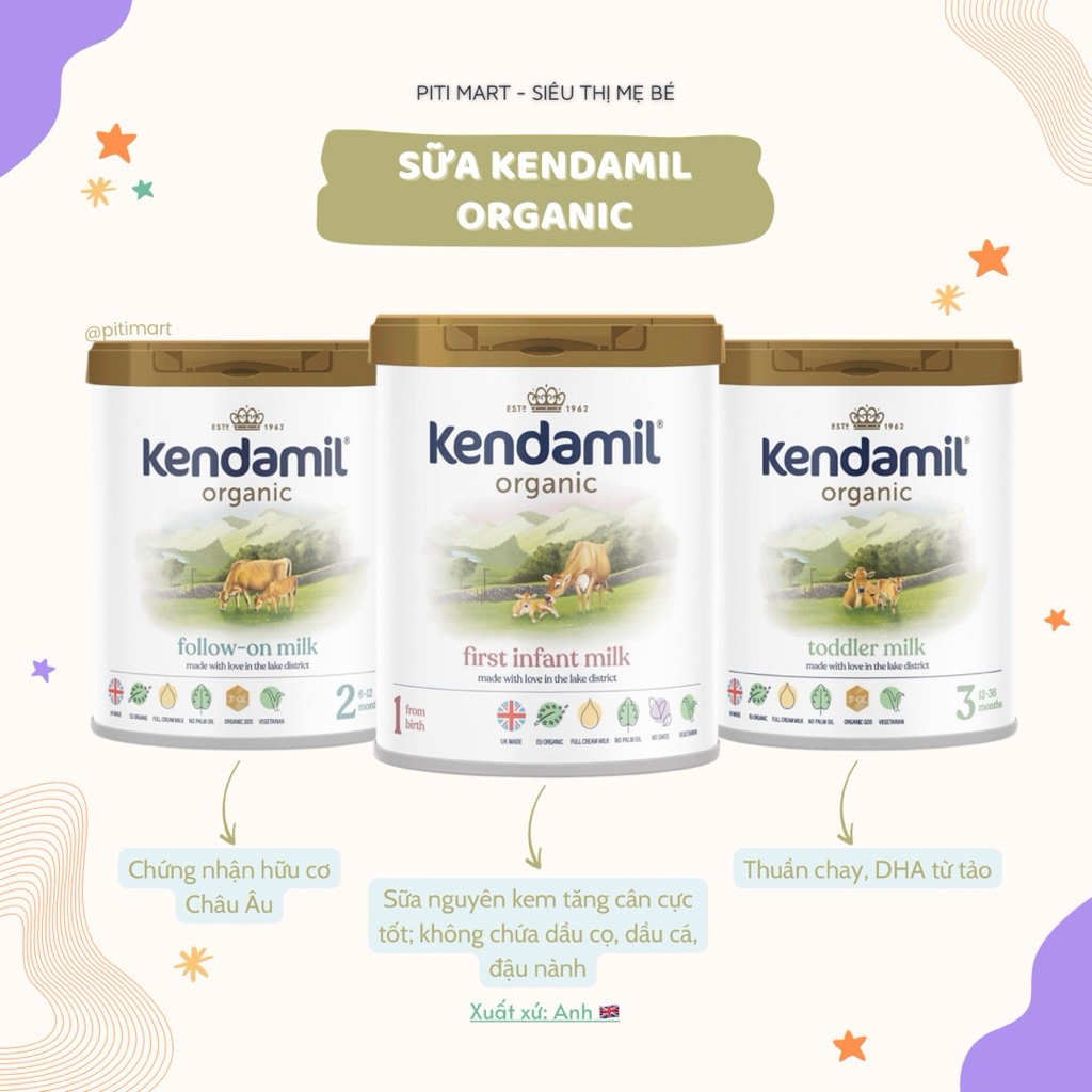 Sữa Kendamil Organic nhập khẩu chính hãng