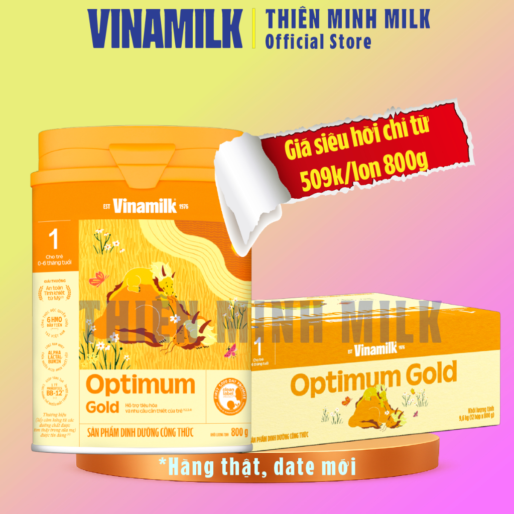 Thùng Vinamilk Optimum Gold 1 800g 12 hộp