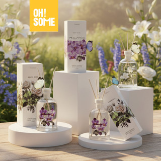  OHSOME - Tinh dầu thơm phòng khử mùi Findense 110ml Vườn hoa xuân version kèm que mây khuếch tán lưu hương dài lâu 