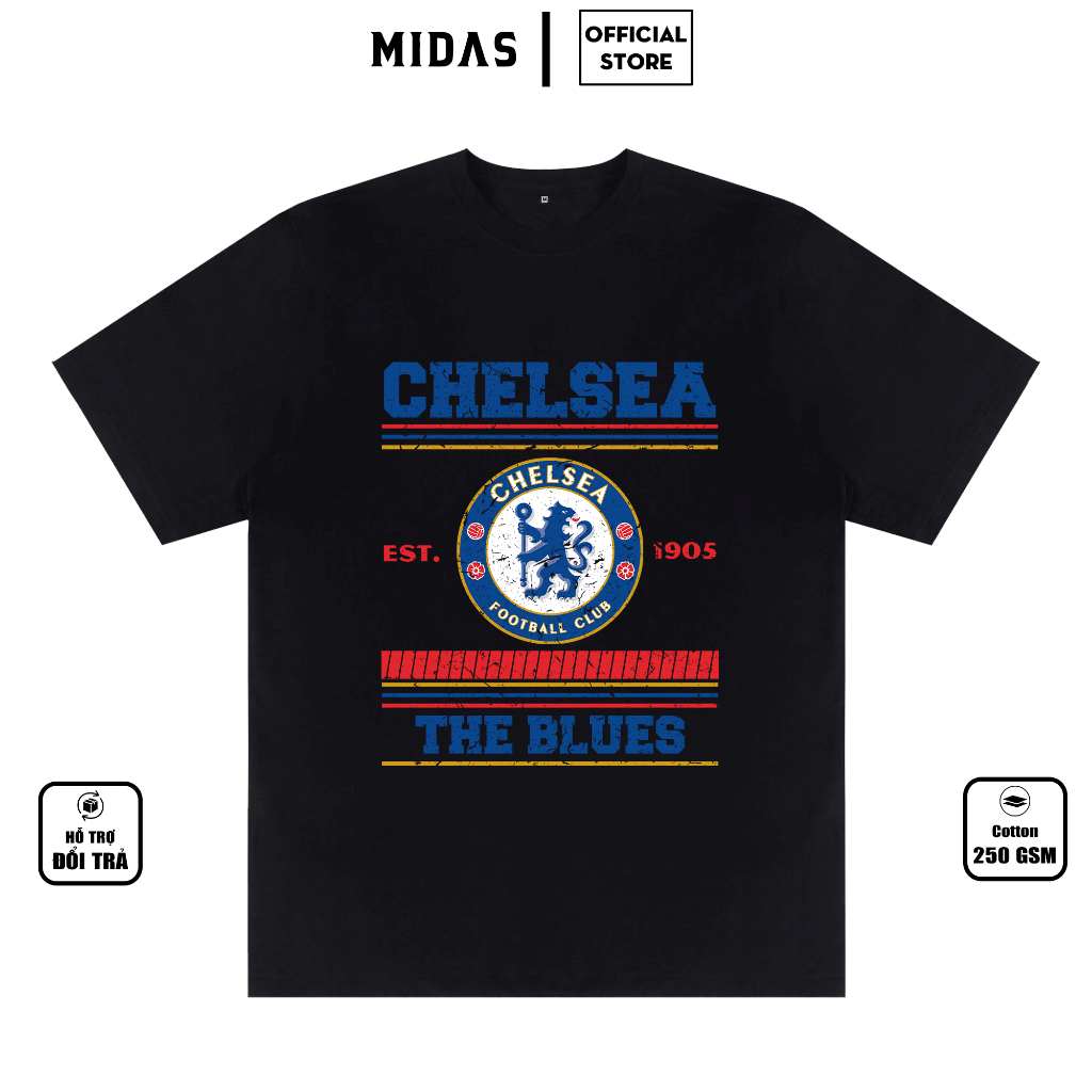 Áo Thun Chelsea, Áo Thun In Hình Chelsea Chất Cotton 250 GSM Co Giãn 4 Chiều, Form Unisex Nam Nữ