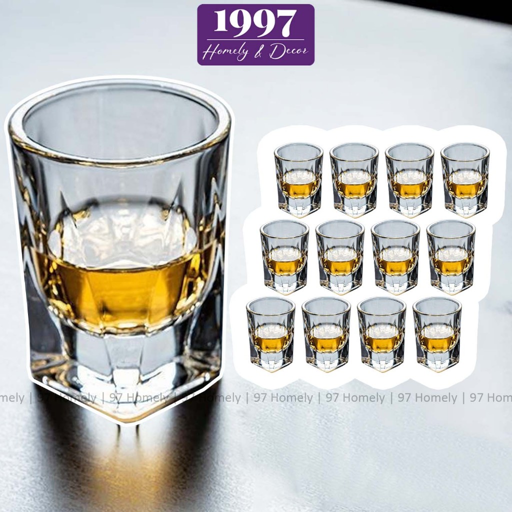 [Set 12] Ly Rượu Thủy Tinh Shot Đế Vuông 97Homely Dung Tích 20ml Cao Cấp DT251101501