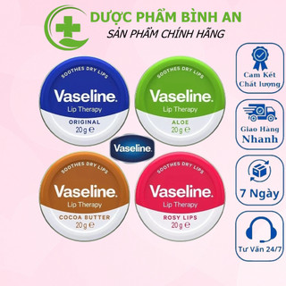  Son dưỡng môi VASELINE hộp thiếc tròn hồng sáp nẻ môi Vaseline Lip Therapy Innisfree 20g 