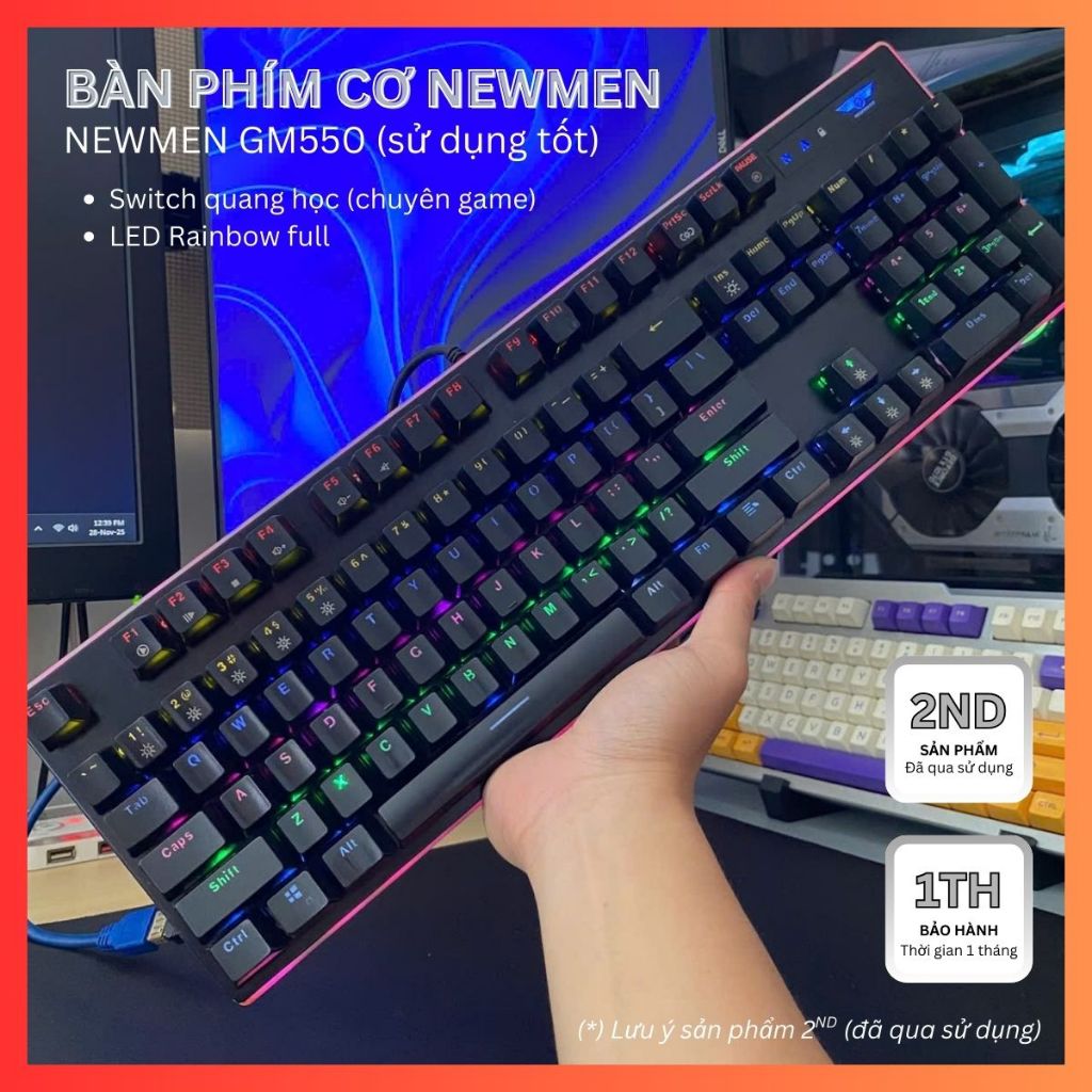 Bàn phím cơ Newmen GM550, sản phẩm 2ND thanh lý đẹp, hoạt động ổn định, không loạn liệt, sạch đẹp