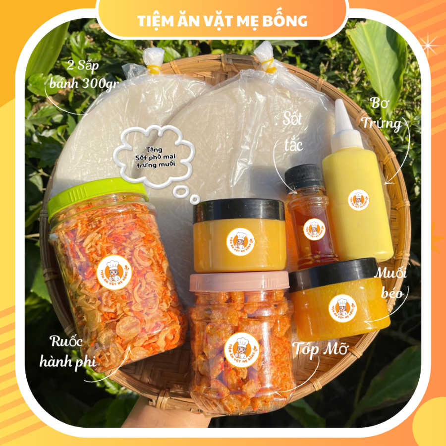 Bánh Tráng Phơi Sương COMBO SIÊU XỐT Tặng Sốt Phô Mai Trứng Muối Tiệm Ăn Vặt Mẹ Bống
