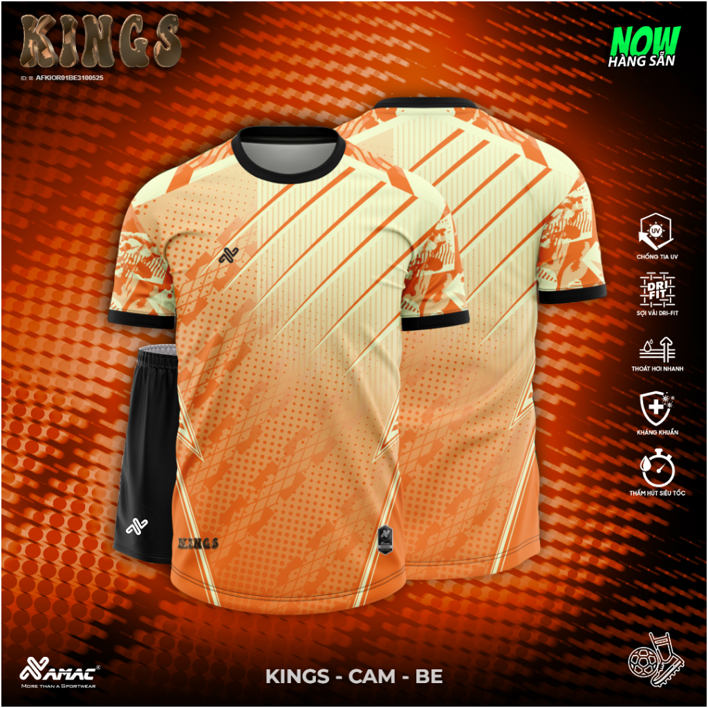 [Hỗ Trợ In Tên & Số] Bộ Quần Áo Đá Bóng AMAC KINGS - Thoáng Mát, Thấm Hút Tốt | Thể thao AMAC
