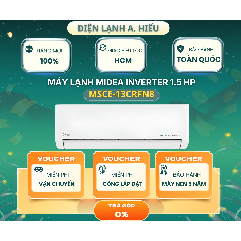 Máy lạnh Midea Inverter 1.5 HP MSCE-13CRFN8