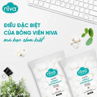 Bông Gòn Cotton 100 Viên – Mềm Mịn, An Toàn, Không Lông Xơ, Phù Hợp Bé Sơ Sinh và Người Lớn