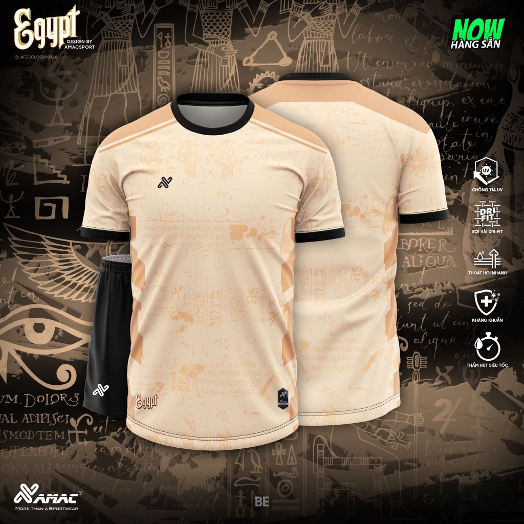 [Hỗ Trợ In Tên & Số] Bộ Quần Áo Đá Bóng AMAC EGYPT - Thoáng Mát, Thấm Hút Tốt | Thể thao AMAC