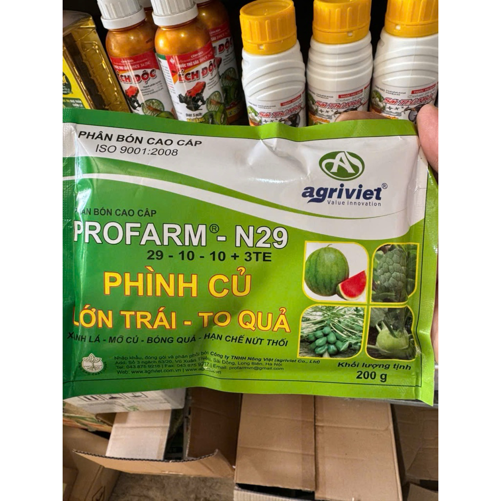 Phân bón lá cao cấp Profarm-N29/ 29-10-10+3TE (200g)