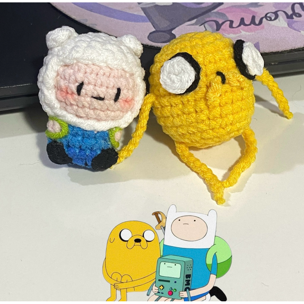 Móc Khoá Bộ Ba Adventure Time - Finn Jake Bmo Len Handmade