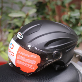  Mũ bảo hiểm nam nửa đầu có kính dài GRO HELMET st22  sơn trơn vân thể thao cá tính 