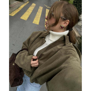 (CÓ SẴN) ÁO KHOÁC BOMBER DA LỘN BASIC PHONG CÁCH ÂU MỸ CÁ TÍNH