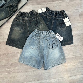  TIENSTYLE - Quần Jean Ngố Thêu ThỏLưng Chun Nơ Eo Quần jean nữ Bigsize 80kg 3 màu 