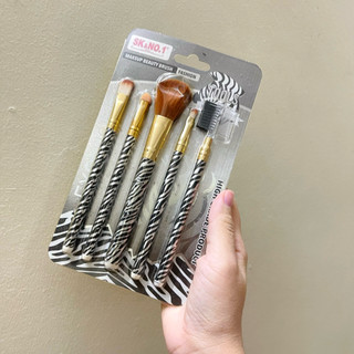Bộ cọ trang điểm cá nhân 5 cây hoạ tiết da độc đáo