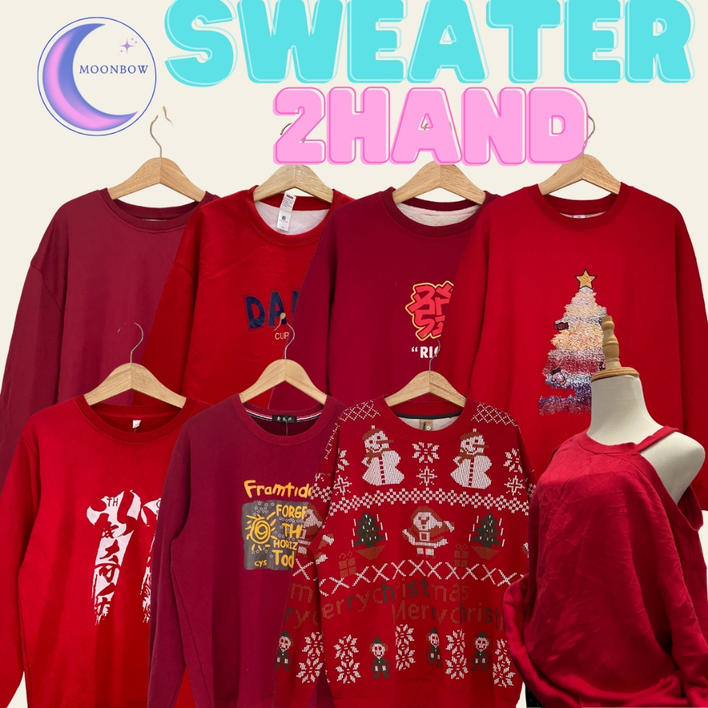 Áo Sweater Unisex 2hand • Form Rộng Vintage • Sweater Nam Nữ • Áo Sweater – Moonbow 2hand