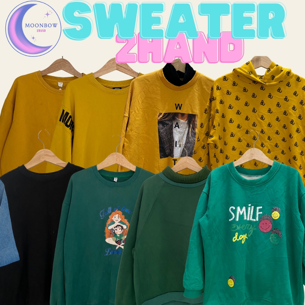 Áo Sweater Unisex 2hand • Form Rộng Vintage • Sweater Nam Nữ • Áo Sweater – Moonbow 2hand
