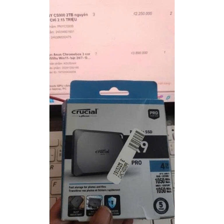 SSD di động Crucial X9 Pro 4TB-Fullbox GIÁ CHỈ 6.4 TRIỆU