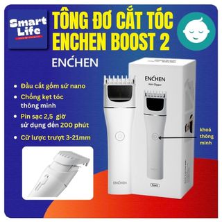  Tông đơ cắt tóc Enchen Boost 2 đâu cắt gốm R-cut an toàn độ ồn thấp pin đến 120 phút tông đơ gia đình 
