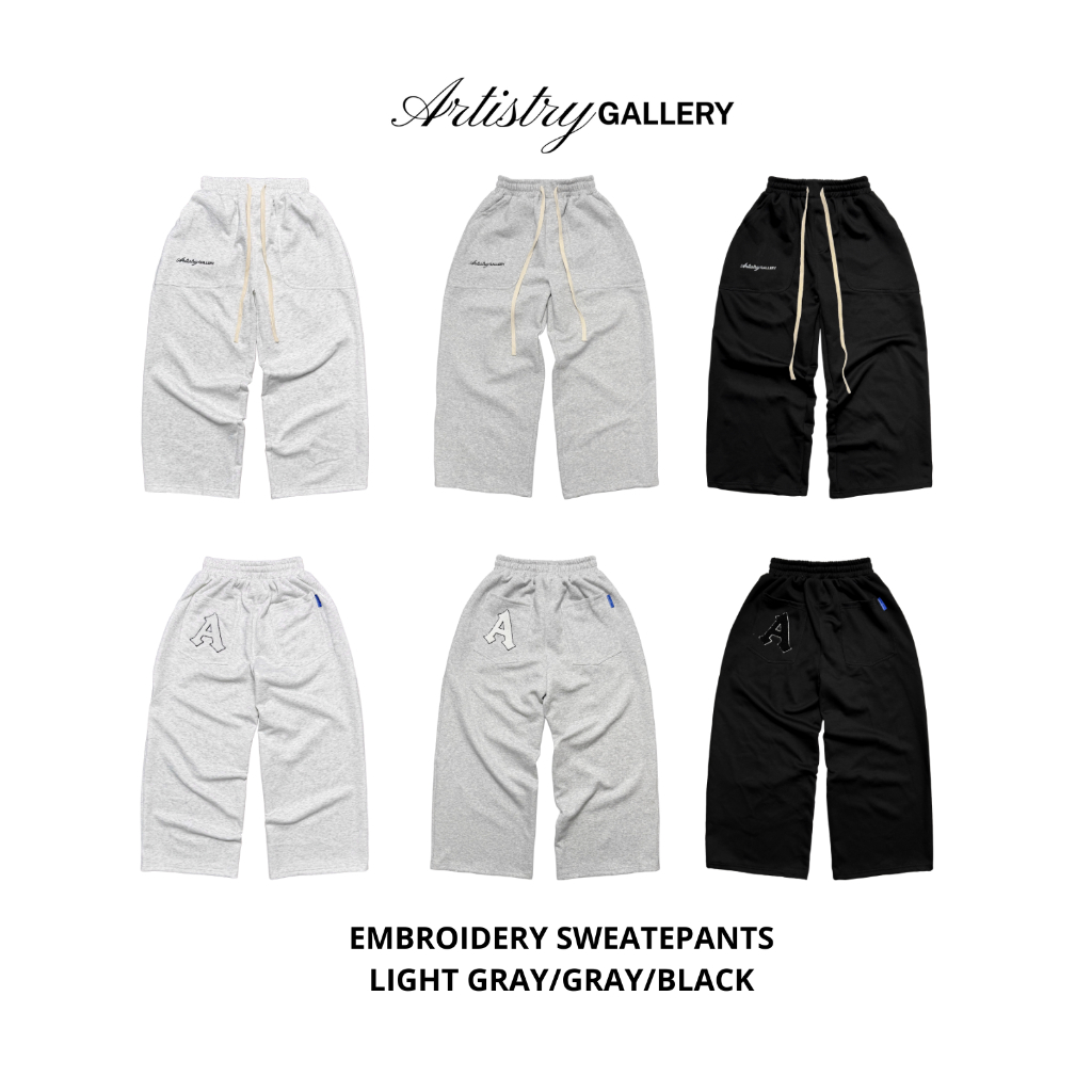 [NEW ARRIVAL] QUẦN SWEATPANTS ARTISTRY.GALLERY THÊU CHẤT LIỆU NỈ 2 DA VẢI MỊN KHÔNG XÙ LÔNG)