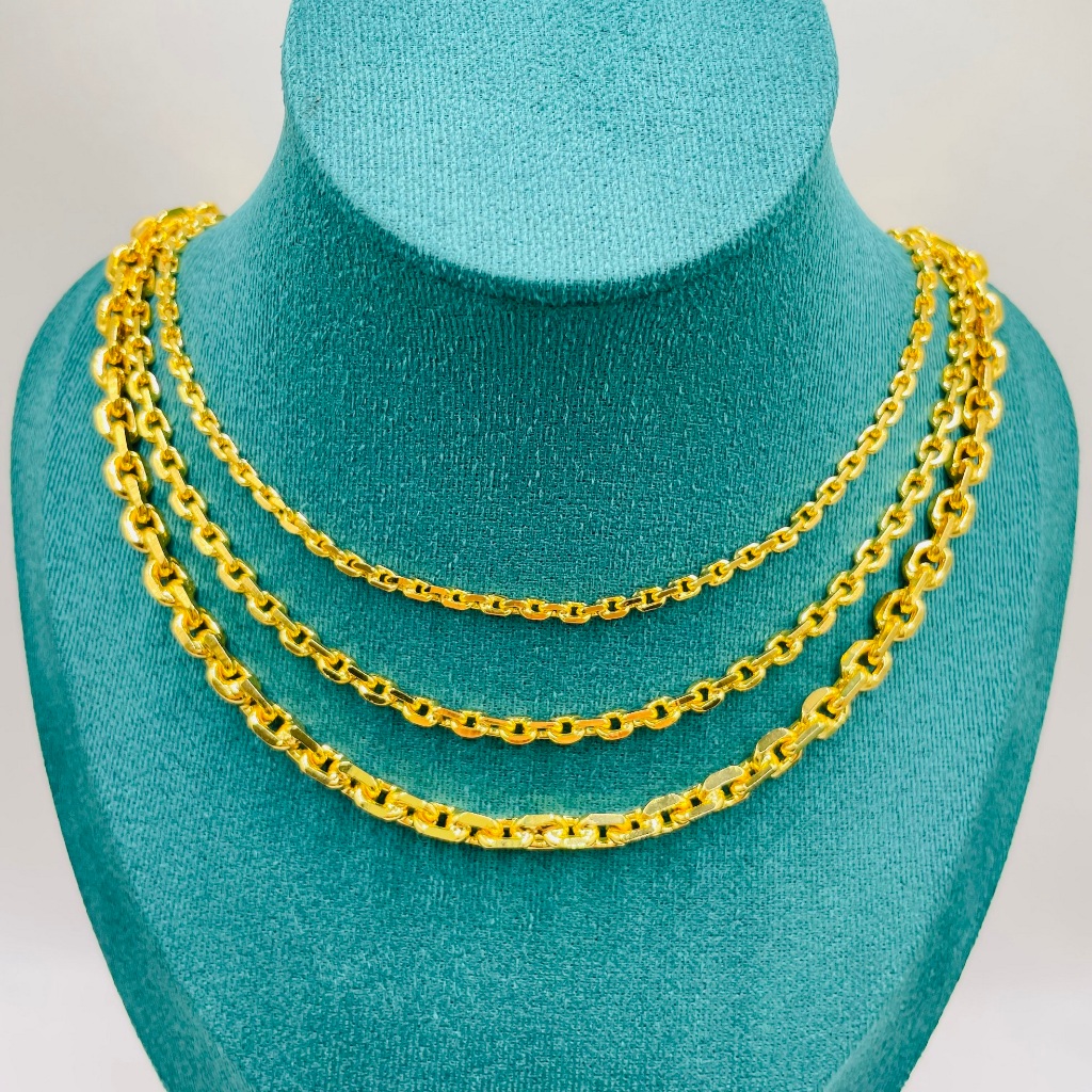 Dây chuyền unisex màu vàng chất liệu bằng titan nhiều size bền đẹp dành cho nam hoặc nữ mã M12, tran