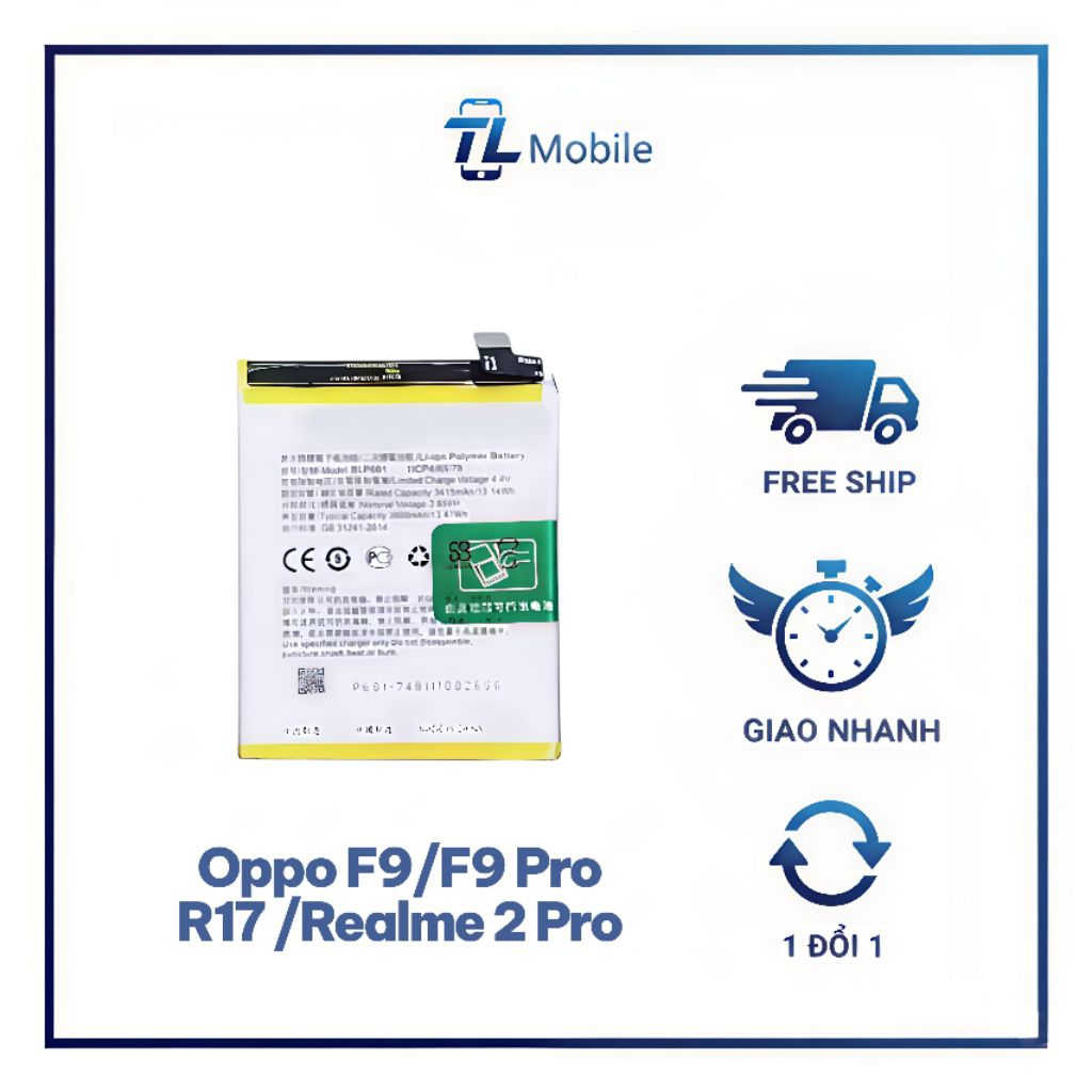 Oppo F9/ F9 Pro​/ R17​/ Realme 2 Pro Pin