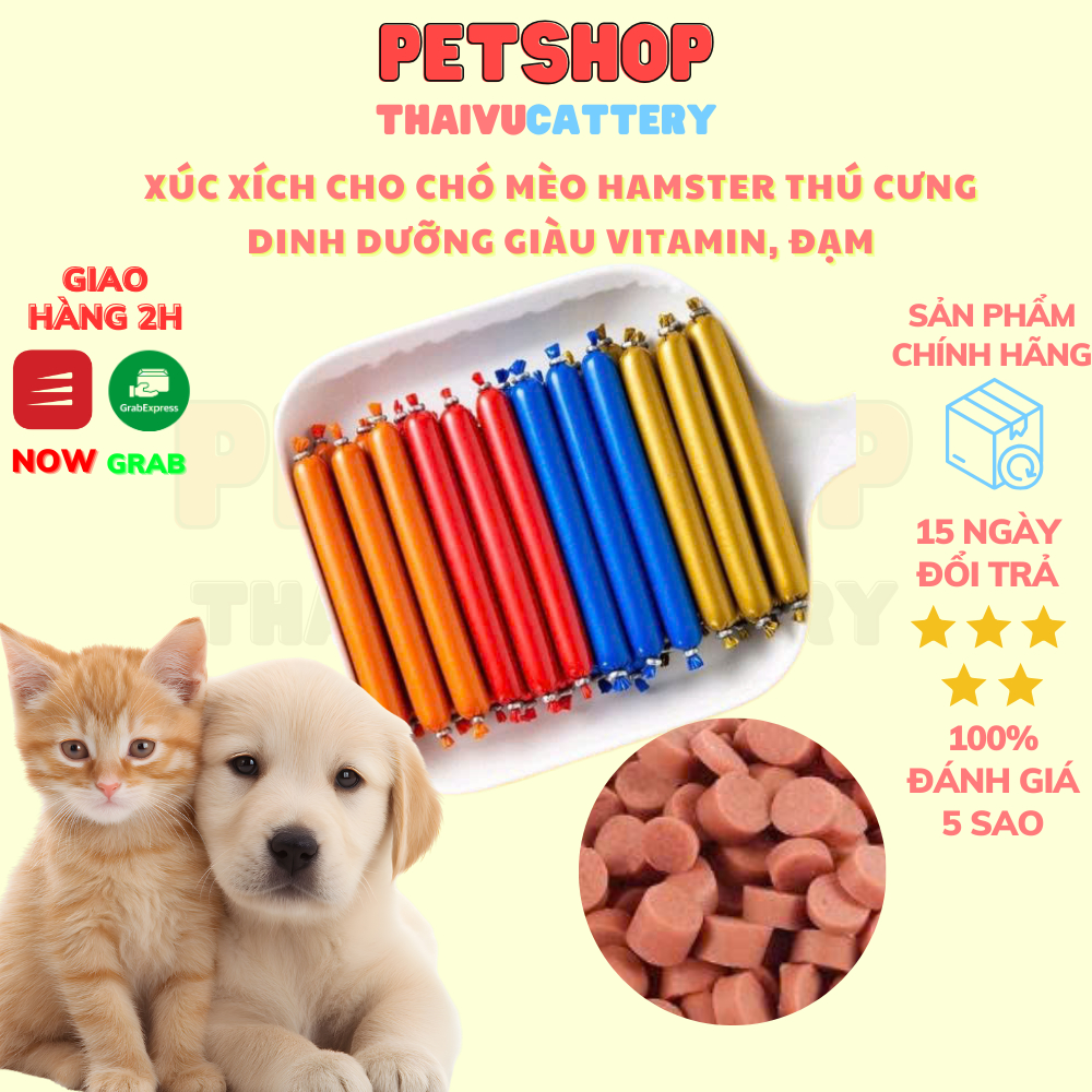 Xúc Xích Cho Chó Mèo Hamster Thú Cưng Dinh Dưỡng Giàu Vitamin, Đạm  - Thaivucattery