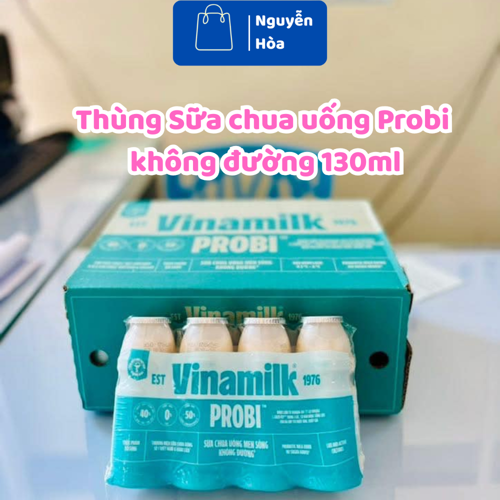 Thùng 24 Chai Sữa Chua Uống Probi Vinamilk Không Đường 130ml | Bổ Sung Lợi Khuẩn, Hỗ Trợ Tiêu Hóa