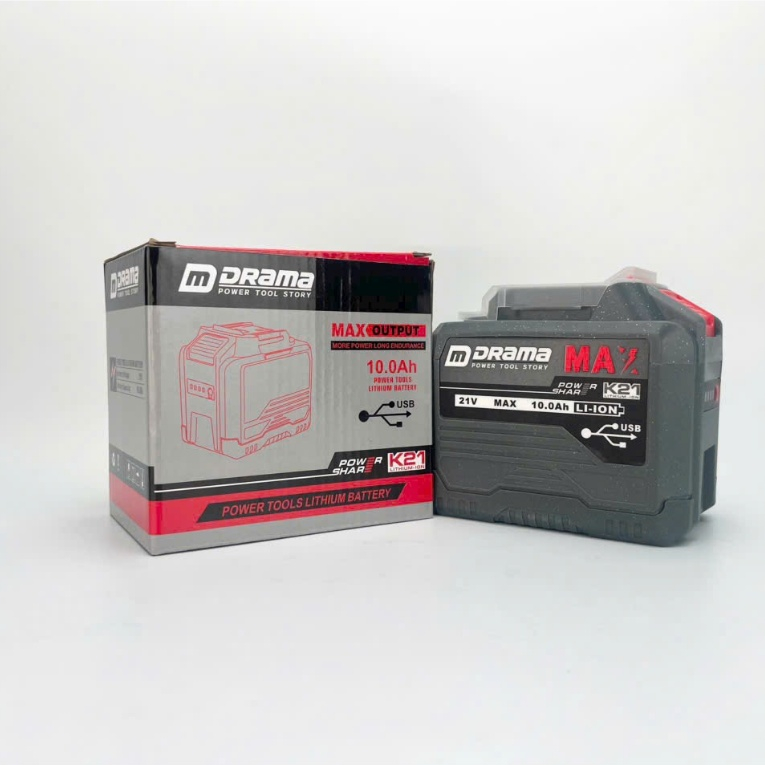 Pin 20 Cell Drama 10Ah Mạch 4 Mosfet Có Cổng Cắm USB - Chân Pin Phổ Thông, Có Đèn Led Báo Pin