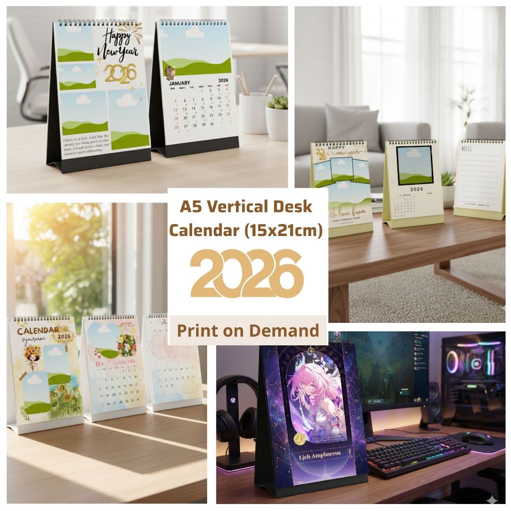 Lịch để bàn Size A5 đứng (14.9*21cm) in theo yêu cầu chỉ từ 1 quyển - Thích hợp làm quà tặng, trang 