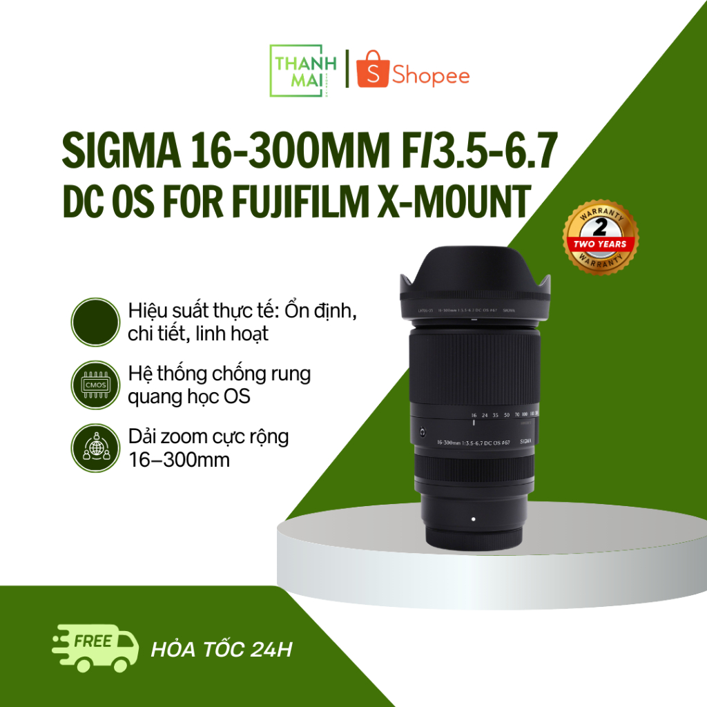 Ống kính Sigma 16-300mm f/3.5-6.7 DC OS for Fujifilm X-Mount