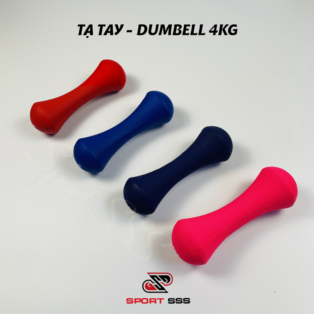 Tạ tay - Dumbbell 4kg Bọc cao su nhám - Nam , Nữ - thể lực - GYM - Yoga - Boxing cao cấp.