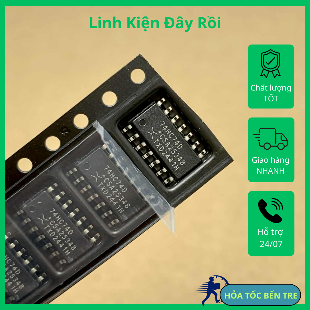 4 cái 74HC74D HC74D 652 SOIC-14 chính hãng