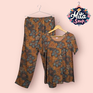  Đồ Bộ Nữ Trung Niên Tay Ngắn Quần Dài - Chất Liệu Vải Tole Nhung Mềm Mịn Thoáng Mát - Big Size 49-89kg 