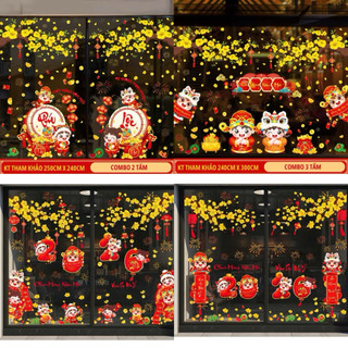 Decal tết 2026 trang trí cửa kính -tĩnh điện