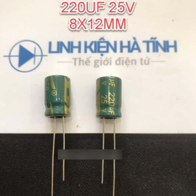 70 CON TỤ HÓA 220UF 25V 8X12MM TỤ XANH 220UF 25V - BG4