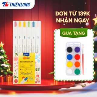  Bút lông màu bấm 6 12 màu Retractable Fiber Pens - Bút màu lông calligraphy Thiên Long Colokit 0.6mm Classic và Kawaii 