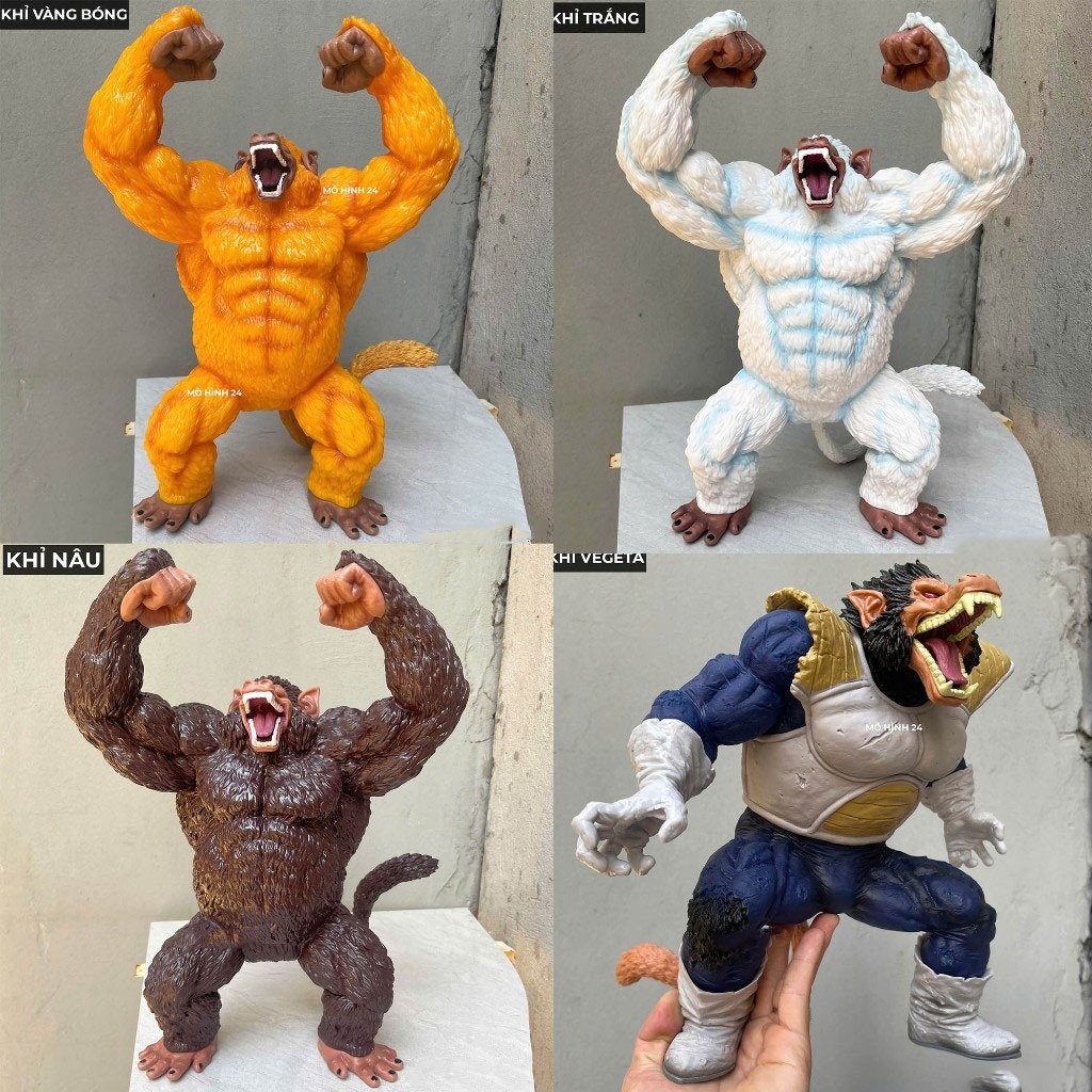 Mô hình khỉ vàng khổng lồ Oozaru khỉ trắng khỉ goku nâu vegeta great ape trong Dragon ball super sai