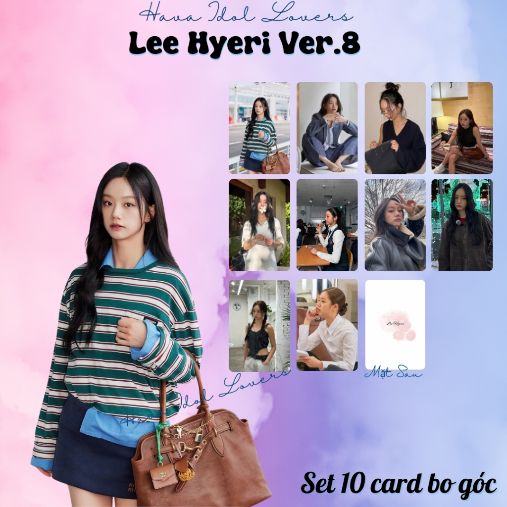 SET 10 Card Bo Góc LEE HYERI | Photocard "Deok Sun" Reply 1988 & Khoảnh Khắc Đời Thường Cán Bóng